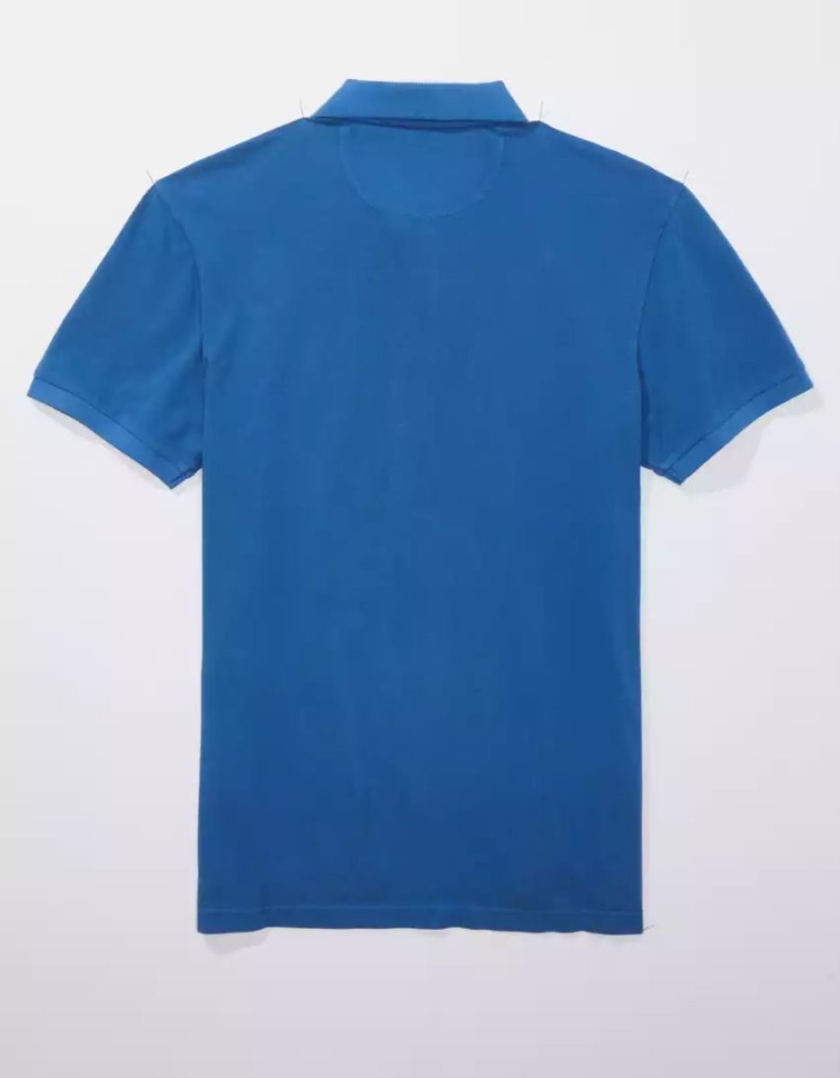 Polos American Eagle AE Super Soft Legend Pique Bleu Homme | LCN-50651328